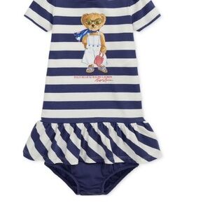 Ralph Lauren Navy and White Bear Dress